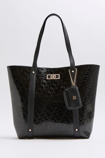 Black fur bag river island on sale
