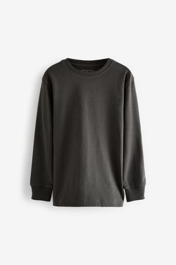 Grey Charcoal Long Sleeve Cosy T-Shirt (3-16yrs)