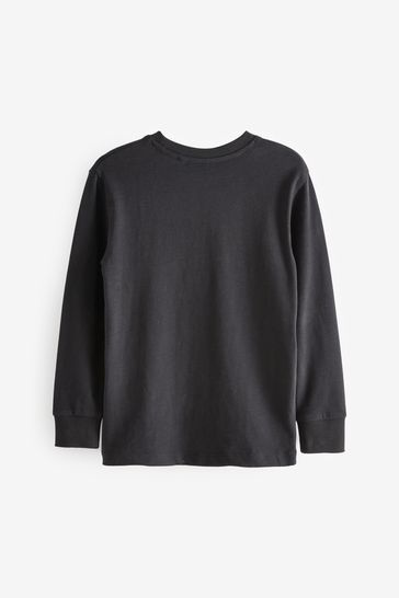 Buy Black 100 Cotton Long Sleeve Cosy T Shirt 3 16yrs from the Next UK online shop