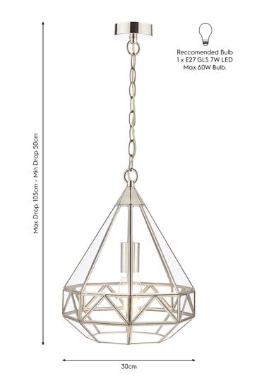 Laura Ashley Silver Zaria Lantern Pendant Ceiling Light