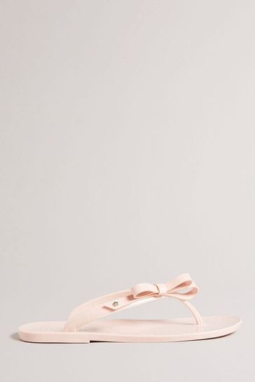 Ted Baker Pink Dusky Bow Jassey Flip Flops