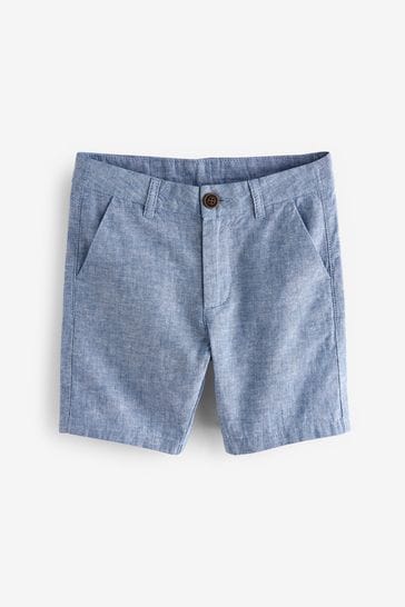 Light Blue Linen Blend Chino Shorts (3-16yrs)