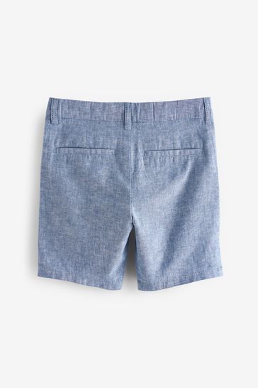 Light Blue Linen Blend Chino Shorts 3 16yrs
