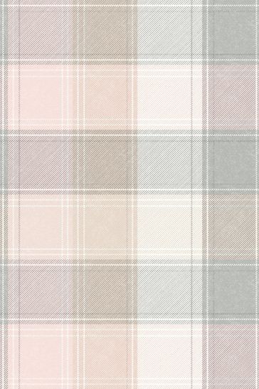 Arthouse Pink Country Check Wallpaper Sample Wallpaper