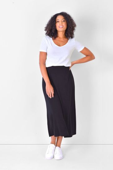 Live Unlimited Womens Black LIVE Curve - Swing Skirt