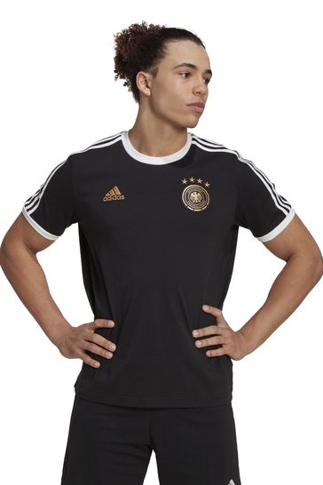 adidas Black World Cup Germany DNA 3-Stripes Adult T-Shirt