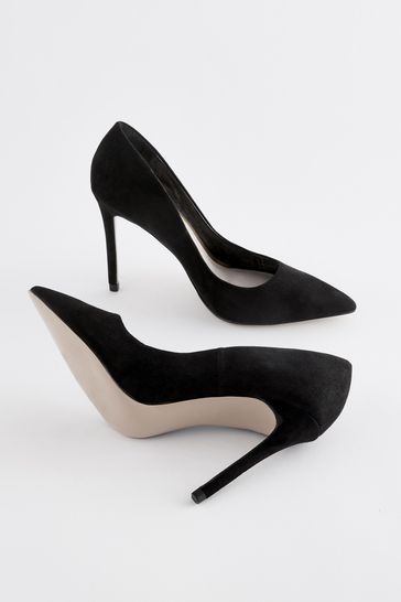 Buy Black Microfibre Regular Wide Fit Forever Comfort Point Court Shoes from Next Luxembourg