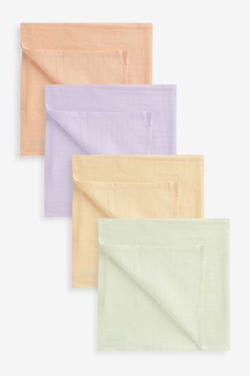 Lilac Purple Baby Muslin Squares 4 Pack
