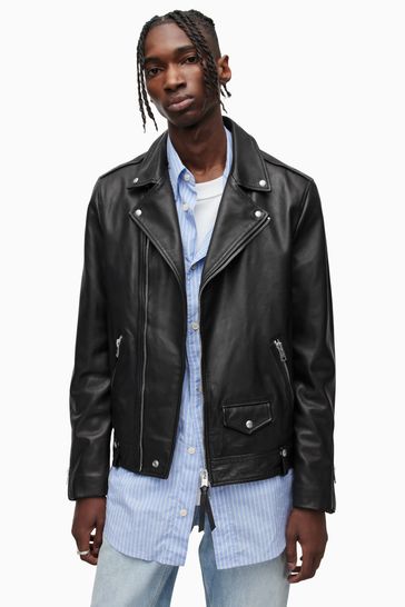 Buy AllSaints Milo Black Biker Jacket from Next Israel