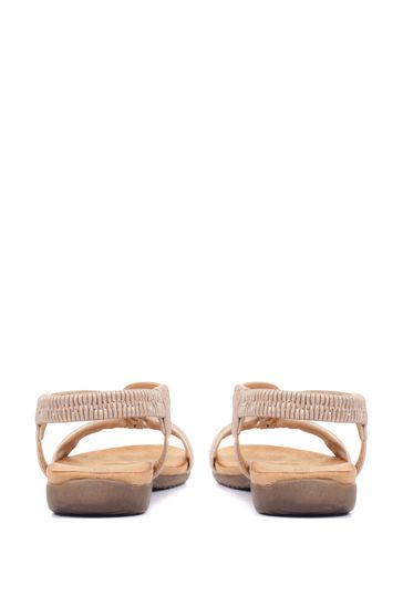 Gold t hotsell strap sandals flat