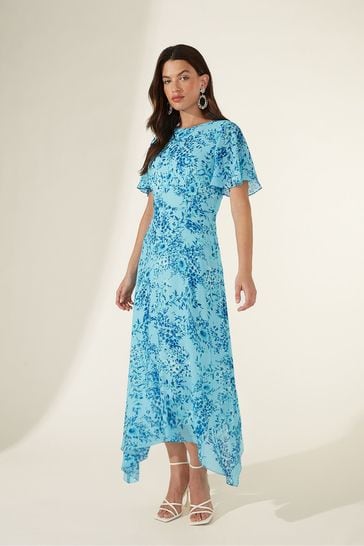 Buy Ro Zo Blue Floral Hanky Hem Dress from Next Poland