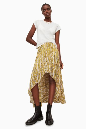 AllSaints Yellow Slvina Oniyuri Skirt