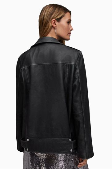 Buy AllSaints Black Billie Biker Jacket from Next Luxembourg
