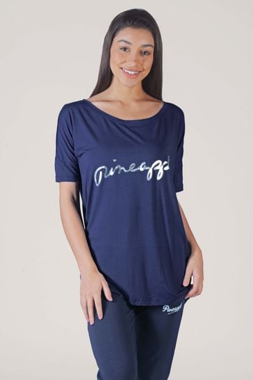Pineapple Womens Blue Viscose T-Shirt