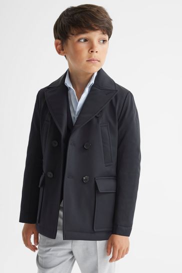 Reiss navy pea coat cheap