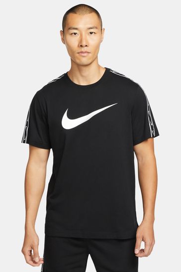 Nike Black Repeat Taped Swoosh T-Shirt