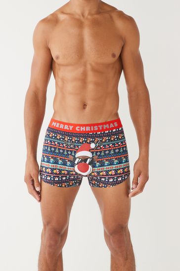 Red Reindeer Hipster Single Christmas Boxers