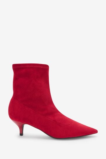 Red booties kitten heel hotsell