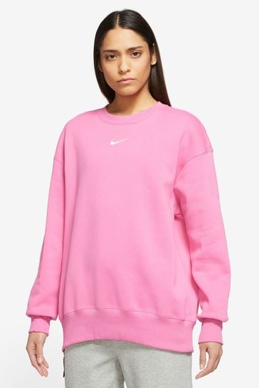 Nike Pink Oversized Mini Swoosh Sweatshirt