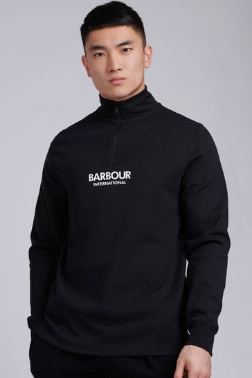 Barbour® International Transmission Half Zip Black Sweatshirt