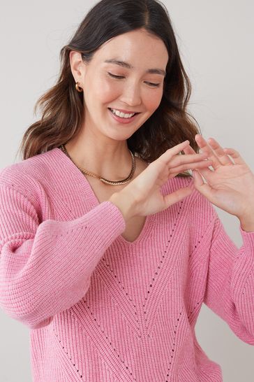Blush v neck sweater 2025