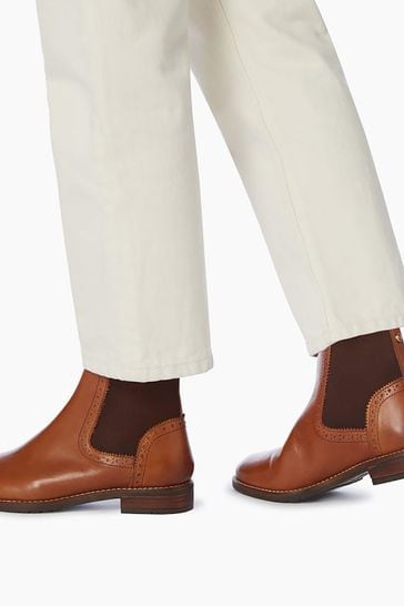 Buy Dune London Quant Wide Fit Brogue Brown Chelsea Boots from