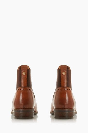 Buy Dune London Quant Wide Fit Brogue Brown Chelsea Boots from
