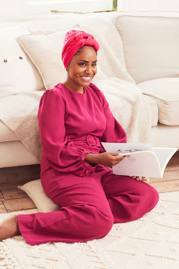 Pink long top jumpsuit