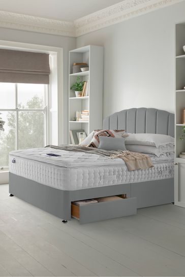 Buy Silentnight Mirapocket 2800 Memory Pillow Top Mattress and 2 Drawer Velvet Divan Base Bed Set from the Laura Ashley online shop