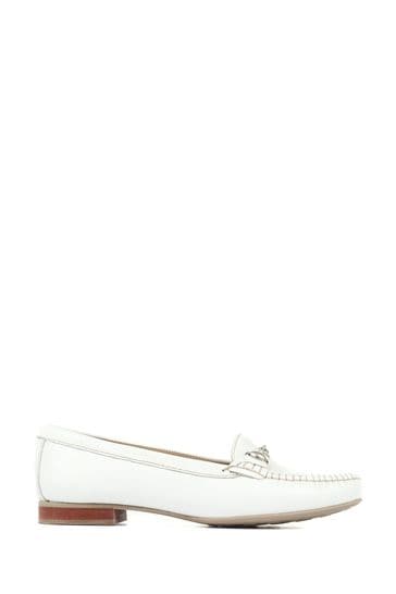 Pavers White Soft Leather Smart Moccasins