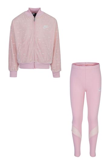 Nike Pink Little Kids Air Velour Tracksuit