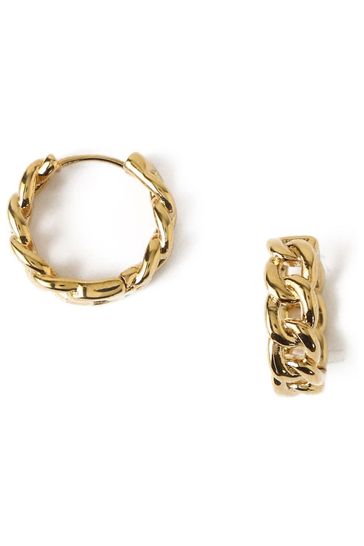 Chain top huggie hoops