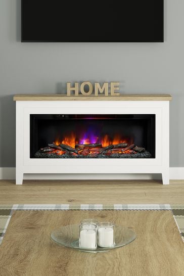 Buy Be Modern Poulton Timber Widescreen Electric Fireplace and Surround  Suite from the Laura Ashley online shop