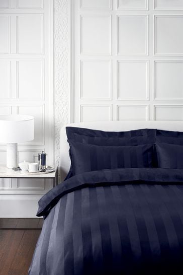 Buy Jasper Conran London Navy Blue 500 Thread Count Satin Stripe
