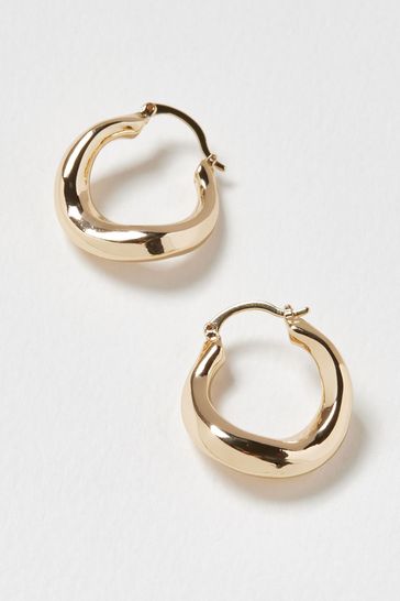 Buy Oliver Bonas Gold Tone Helga Metal Hoop Earrings from Next Hungary