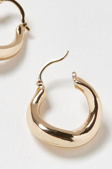 Buy Oliver Bonas Gold Tone Helga Metal Hoop Earrings from Next Kuwait