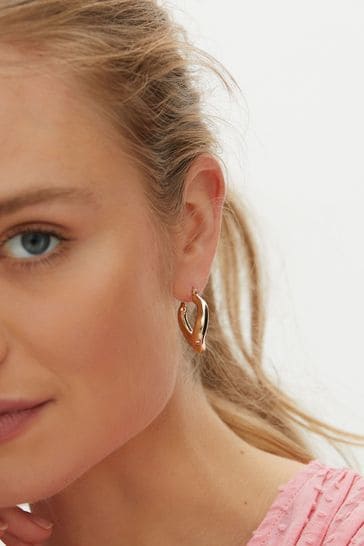 Buy Oliver Bonas Gold Tone Helga Metal Hoop Earrings from Next Kuwait