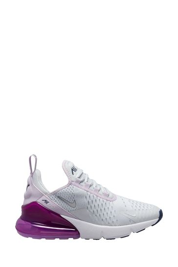 Nike White/Purple Air Max 270 Youth Trainers