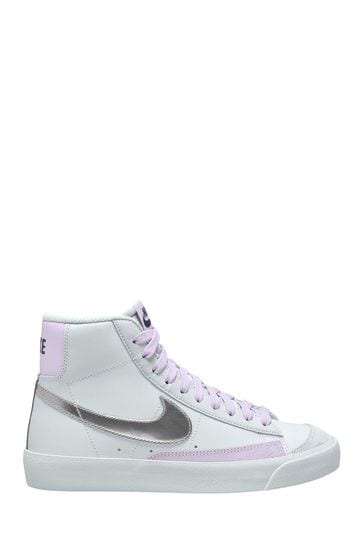 Nike White/Lilac Blazer 77 Mid Youth Trainers