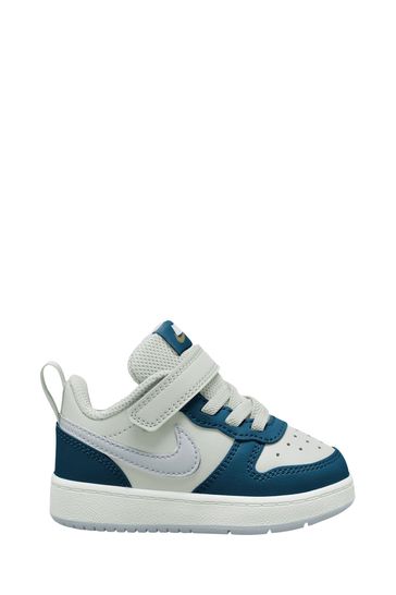 Nike White/Blue Court Borough Low Infant Trainers