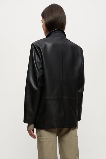 jigsaw leather blazer