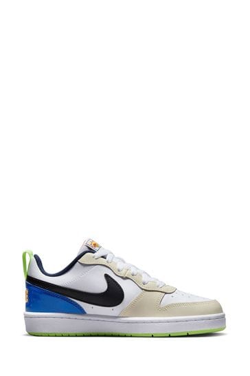 Nike White/Blue/Green Court Borough Low Youth Trainers