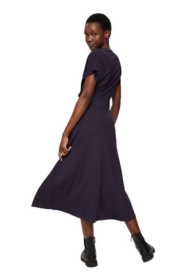 Buy Esprit Navy Blue Wrap Over Effect Jersey Dress from Next Denmark