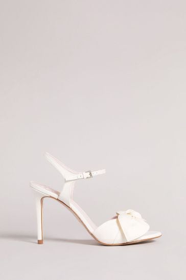 Ted Baker Cream Heevia Moire Satin Bow 90Mm Heeled Sandals