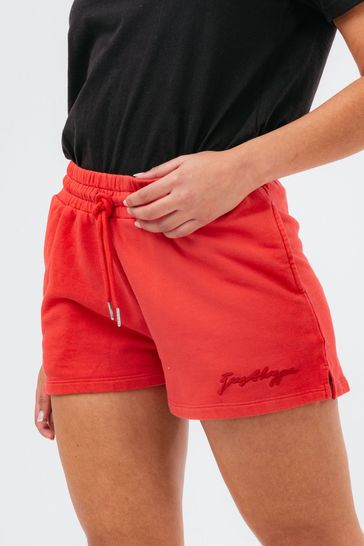 Hype. Womens Red High Waisted Baggy Jersey Shorts