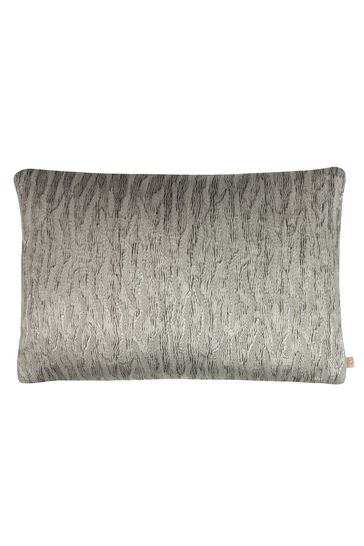 Kai Grey Equidae Woven Metallic Jacquard Feather Filled Cushion