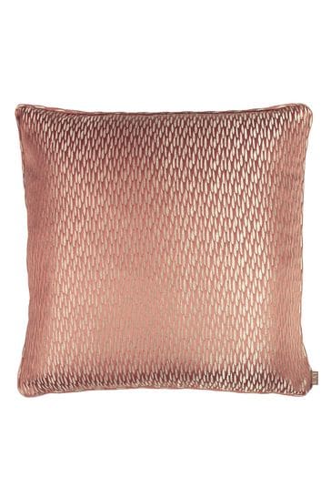 Kai Coral Red Astrid Metallic Jacquard Feather Filled Cushion