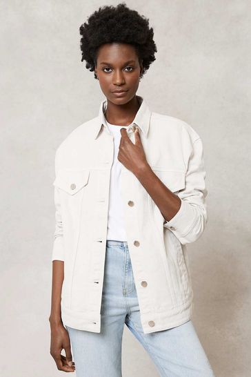 Mint velvet cheap white denim jacket