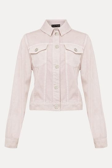 Pastel coloured hot sale denim jacket