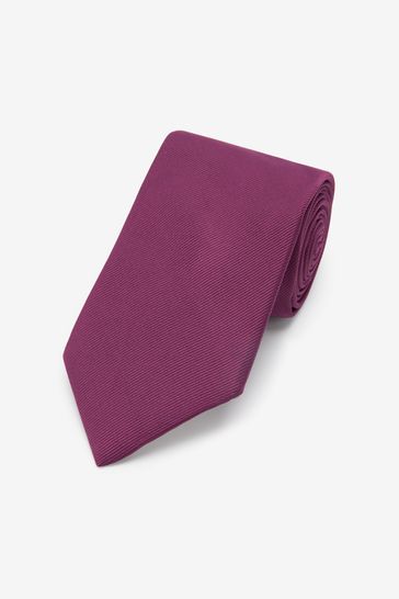 Damson Pink Regular Recycled Polyester Twill Tie